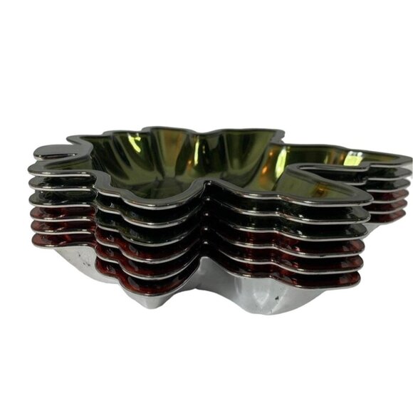 Autumn Leaf Snack Bowls Set of 6 Stackable Serving Bowls 8" Salsa Dish Nut Fall - Picture 10 of 11